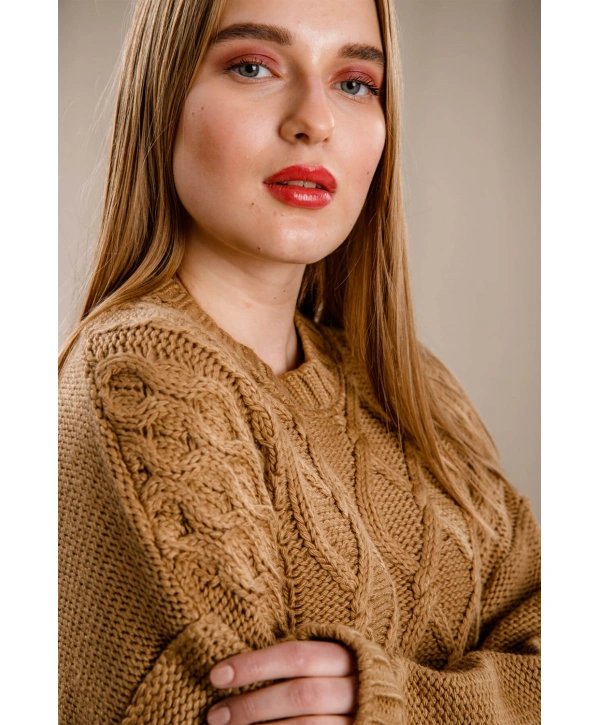 Örgü Kazak-KAHVERENGİ