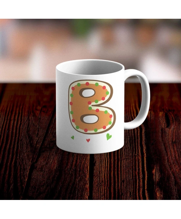 Özel Tasarım B Harfi Beyaz Kupa Bardak