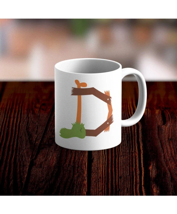 Özel Tasarım D Harfi Beyaz Kupa Bardak