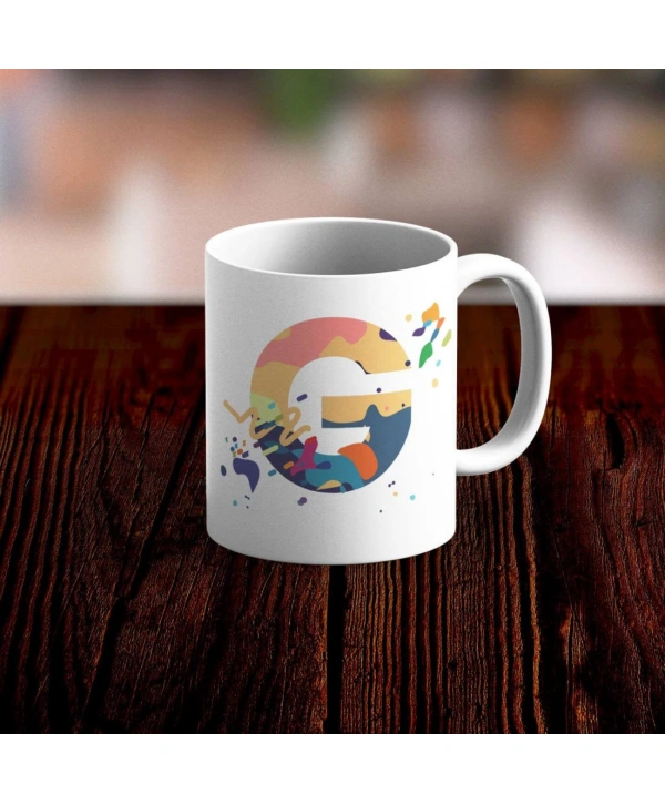 Özel Tasarım G Harfi Beyaz Kupa Bardak