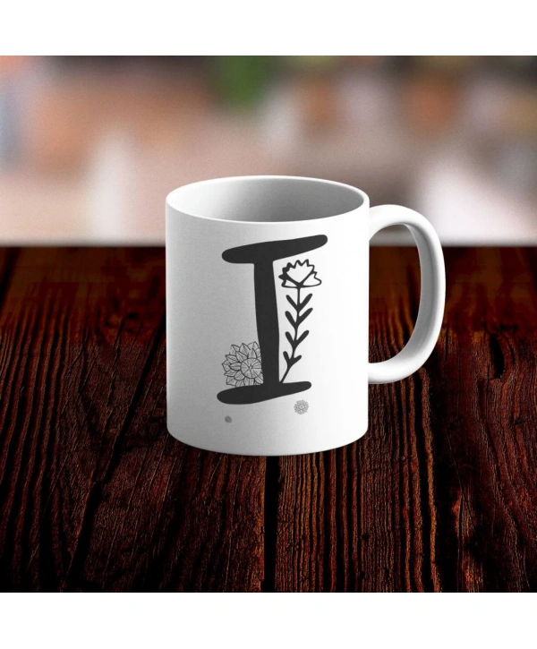 Özel Tasarım I Harfi Beyaz Kupa Bardak