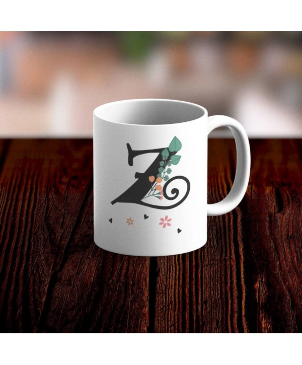 Özel Tasarım Z Harfi Beyaz Kupa Bardak