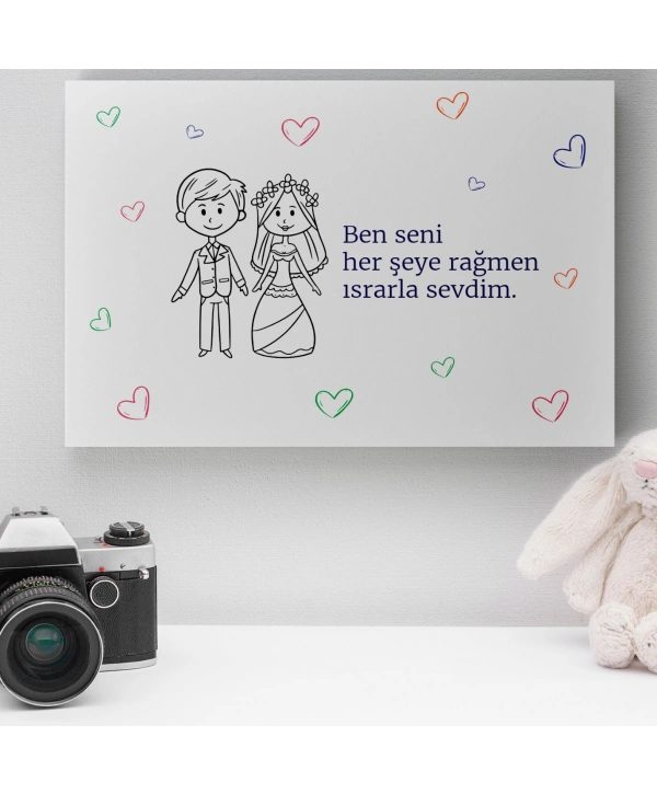 Romantik Tasarımlı Mini Kanvas Tablo - No10