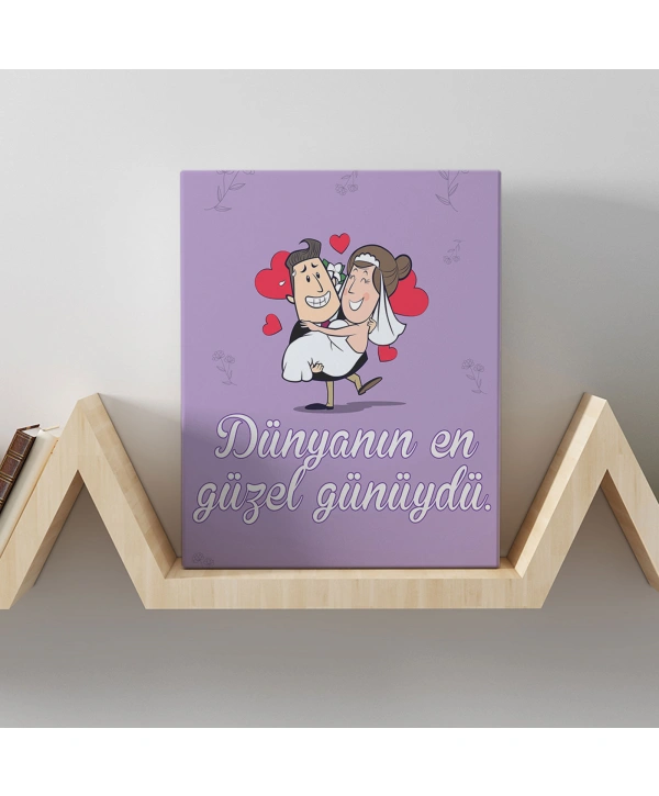 Romantik Tasarımlı Mini Kanvas Tablo - No21