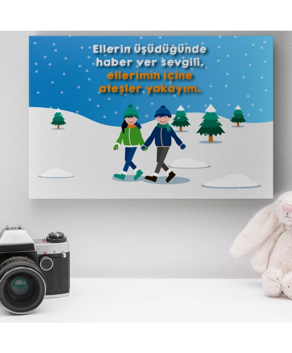 Romantik Tasarımlı Mini Kanvas Tablo - No3