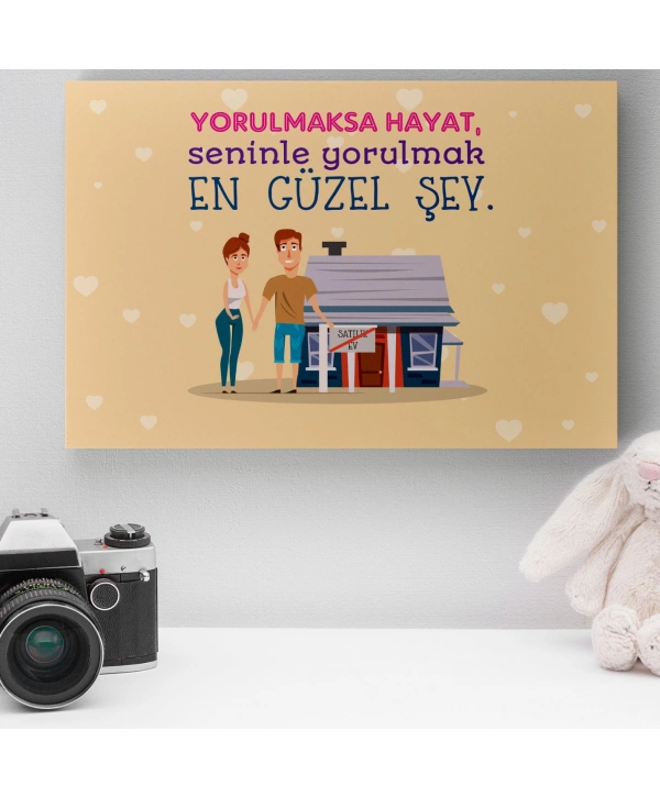 Romantik Tasarımlı Mini Kanvas Tablo - No8