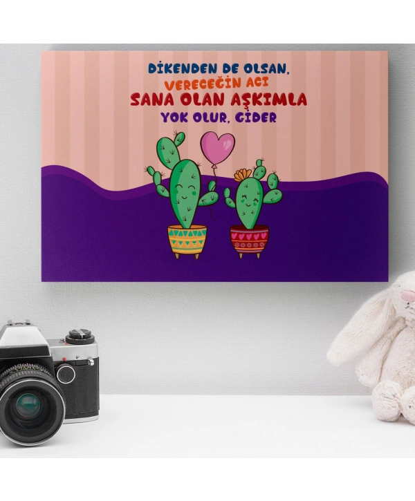 Romantik Tasarımlı Mini Kanvas Tablo - No9