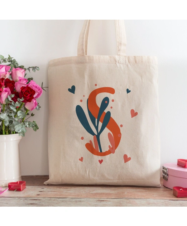 S Harfi Tasarımlı Alışveriş Plaj Bez Çanta