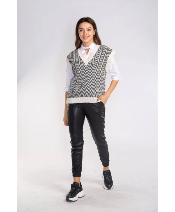 Şah Desenli Triko Süveter-DESENLİ