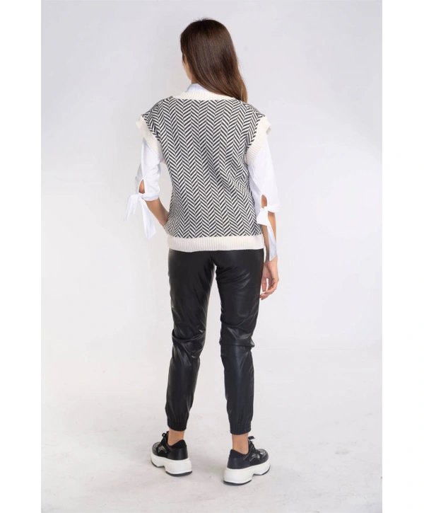 Şah Desenli Triko Süveter-DESENLİ