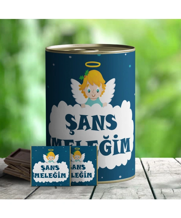 Şans Meleğim Temalı Hediye Çikolata Konservesi