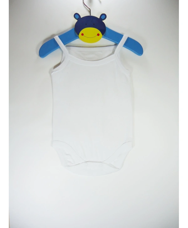 Sema Bebe Jakarlı ip Askılı Badi (Body) - Beyaz 3-6 Ay