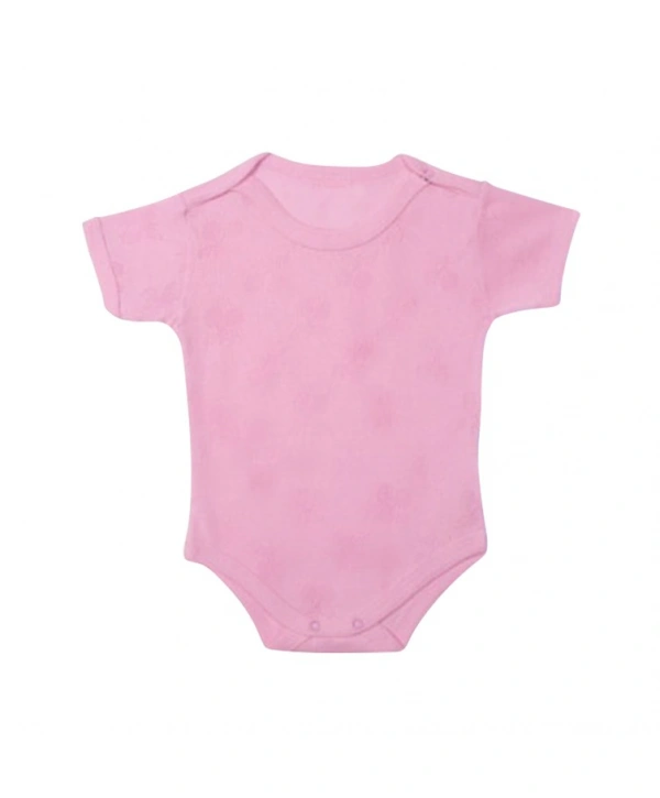 Sevi Bebe Jakarlı Yarım Kollu Body - Pembe 12 Ay