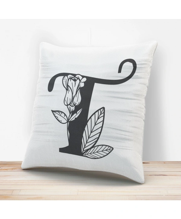 T Harfi Tasarımlı Yastık Kılıfı