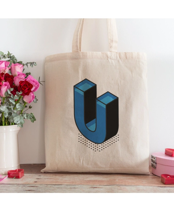 U Harfi Tasarımlı Alışveriş Plaj Bez Çanta