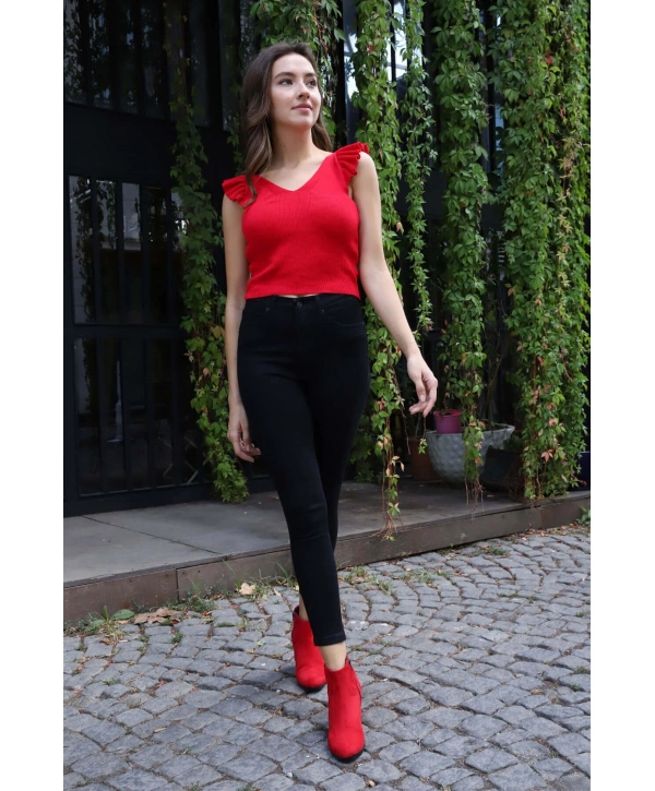 Yüksek Bel Yüksek Bel Skinny Jean Pantolon  Jean Pantolon - SİYAH