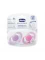 Chicco Physio Compact 2 li Silikon Emzik 12 ay+ Kız - 8058664059294