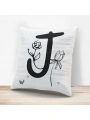 J Harfi Tasarımlı Yastık Kılıfı