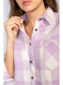 Kesik Uçlu Ekose Gömlek-LİLA