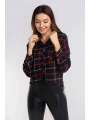 Kesik Uçlu Ekose Gömlek-SİYAH