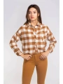 Kesik Uçlu Ekose Gömlek-TABA