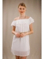 Madonna Yaka Elbise - BEYAZ
