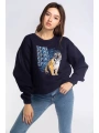 Şardonlu Sweatshirt-LACİVERT