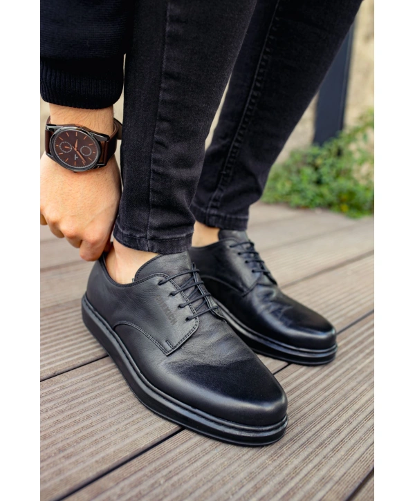CH003 ST Hakiki Deri Erkek Ayakkabı SIYAH