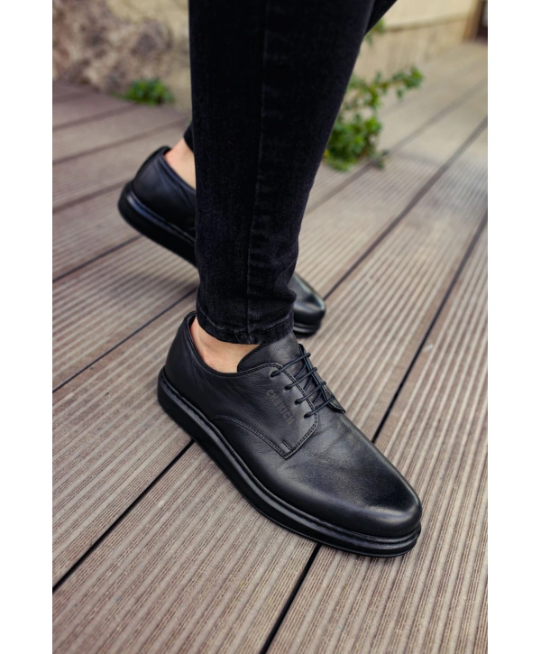 CH003 ST Hakiki Deri Erkek Ayakkabı SIYAH