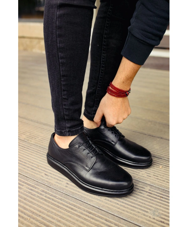 CH003 ST Hakiki Deri Erkek Ayakkabı SIYAH