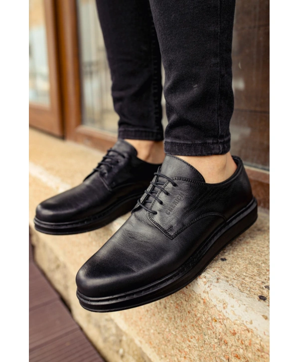 CH003 ST Hakiki Deri Erkek Ayakkabı SIYAH