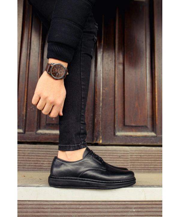 CH003 ST Hakiki Deri Erkek Ayakkabı SIYAH