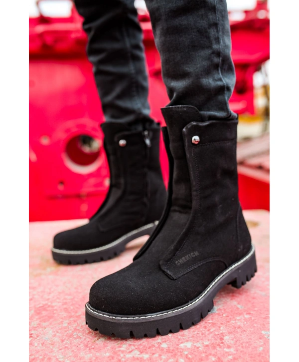 CH027 Süet ST Erkek Bot SIYAH