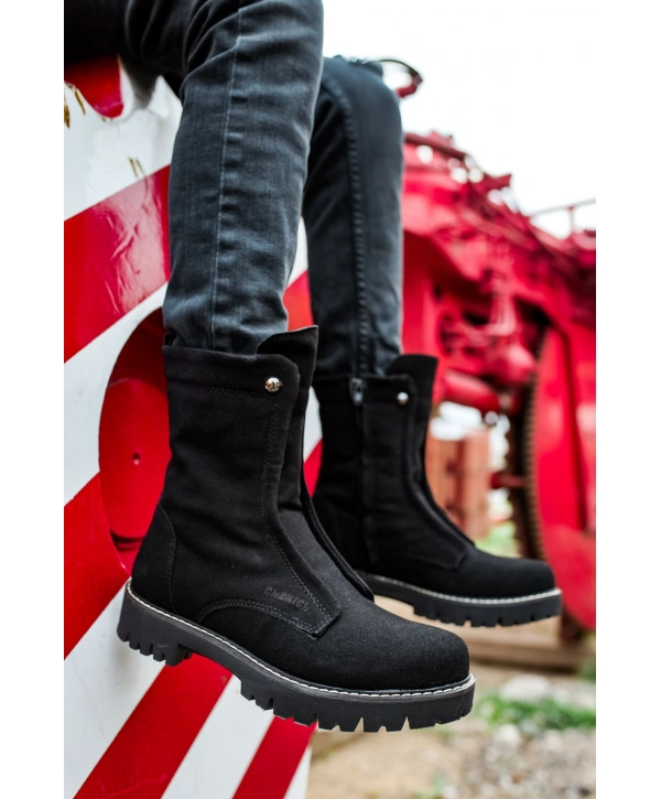 CH027 Süet ST Erkek Bot SIYAH