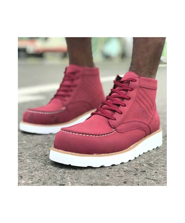 CH047 Süet BT Erkek Bot BORDO