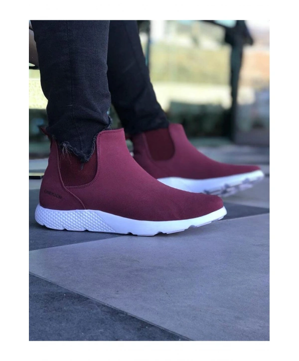 CH049 Süet BT Erkek Bot BORDO