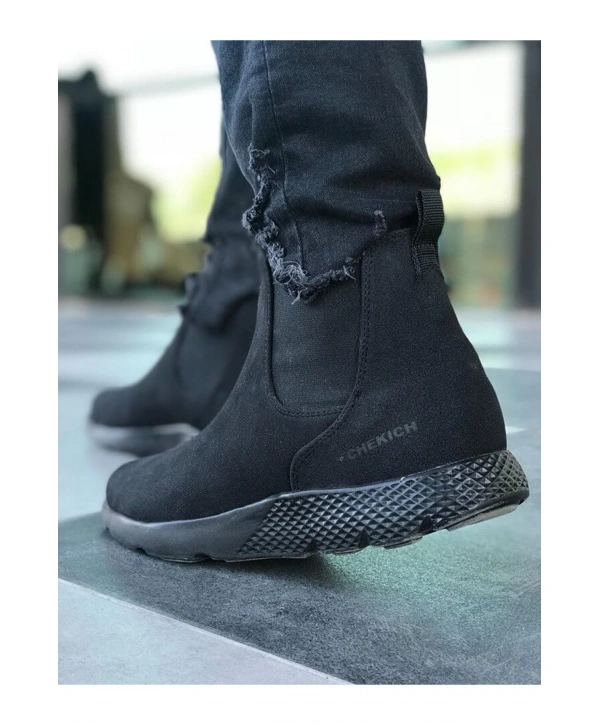 CH049 Süet ST  Erkek Bot SIYAH