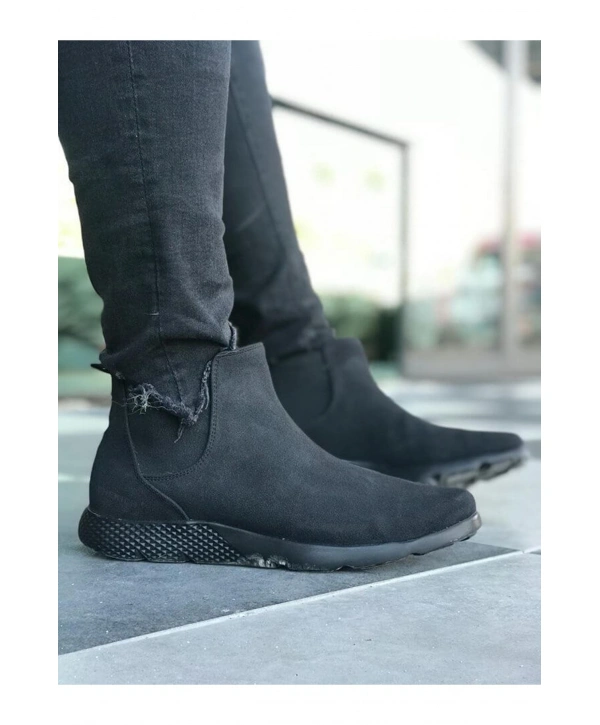 CH049 Süet ST  Erkek Bot SIYAH