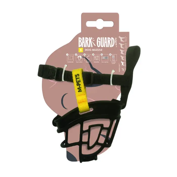 M-Pets Bark Guard Ağızlık S Black Yellow