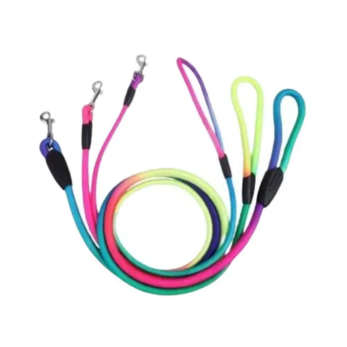 Maxi Life Gökkuşağı Renkleri Fitilli Köpek Gezdirme Tasması 1 cm 120 Cm