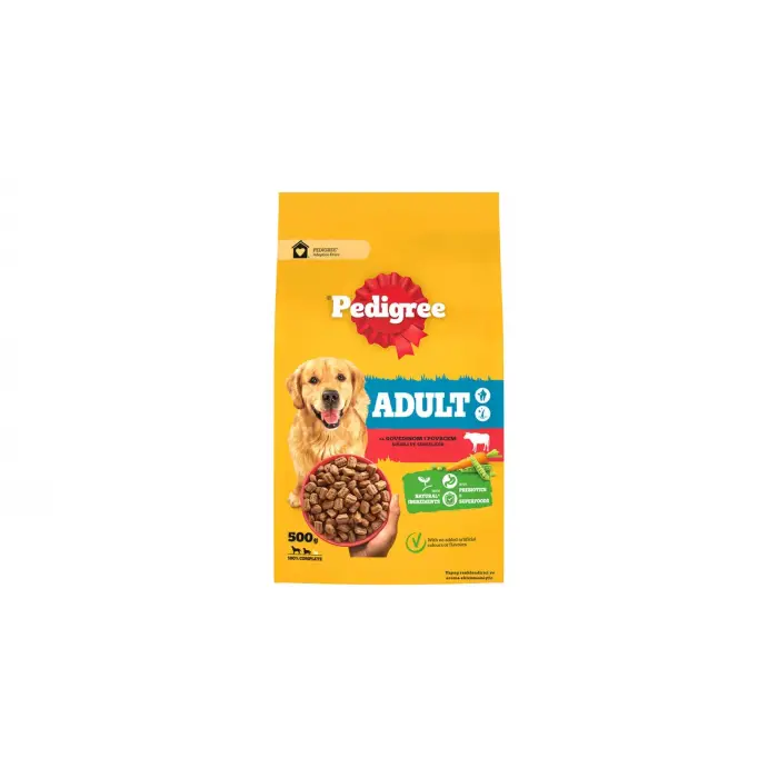 Pedigree Sığır Etli ve Sebzeli Yetişkin Köpek Maması 500 gr