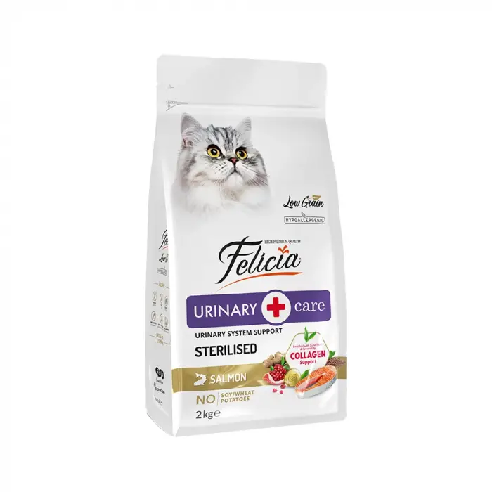 Felicia Düşük Tahıllı Hipoalerjenik Somonlu Kısırlaştırılmış Kedi Maması 2 Kg