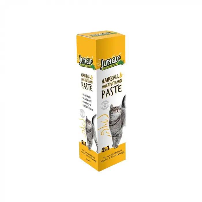 Jungle Anti Hairball ve Multivitamin Deri ve Tüy Sağlığı Destekleyici Kedi Malt Macunu 75 Ml