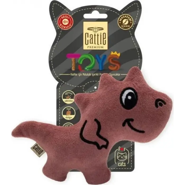 Cattie Matatabi İçerikli Kedi Oyuncağı Peluş Trex 15 Cm