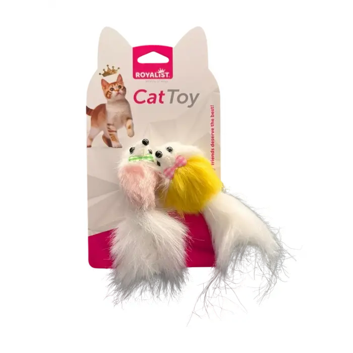 Vetinova Papyonlu Tüylü Peluş Fare Kedi Oyuncağı