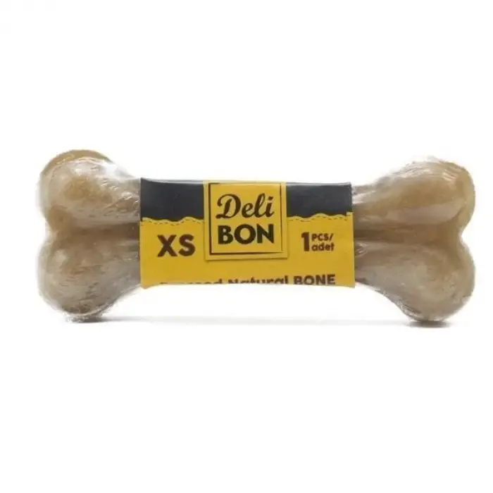 Delibon Pres Deri Köpek Çiğneme Kemiği S ( 7 cm ) Naturel