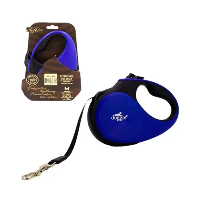 Doggie Otomatik Soft Lacivert Köpek Tasması M (25 kg)