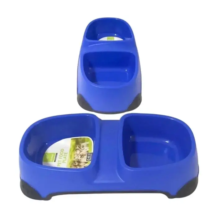 Nunbell İkili Kedi Köpek Mama Kabı Large Mavi