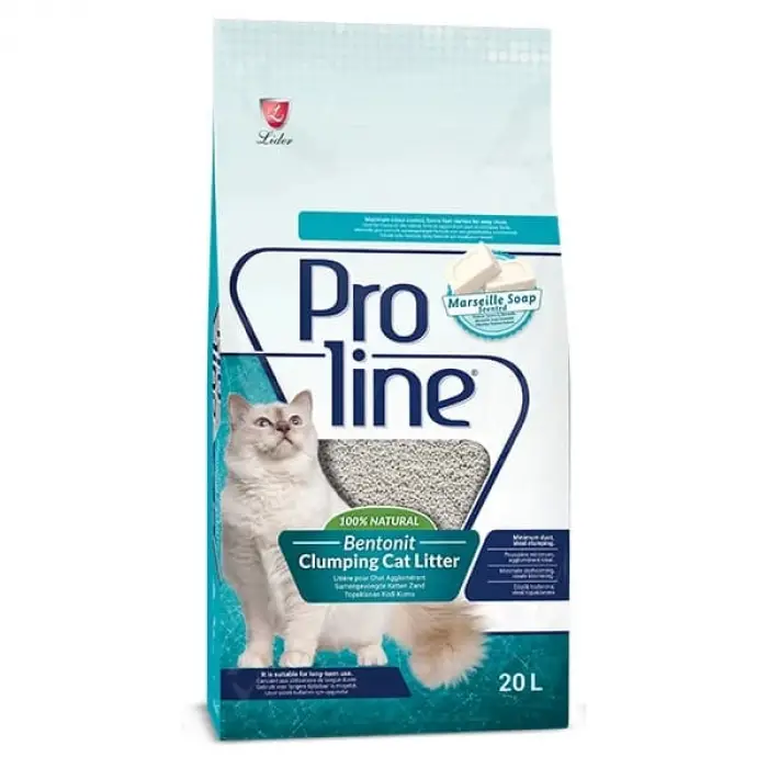Proline Marsilya Sabun Kokulu Topaklanan Bentonit Kedi Kumu 20 LT