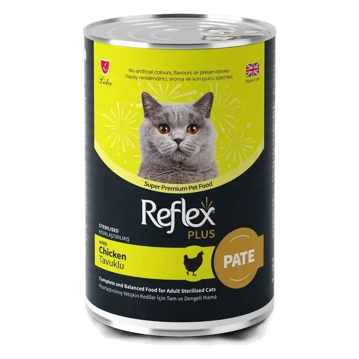 Reflex Plus Püre Tavuklu Kısırlaştırılmış Yetişkin Kedi Konservesi 395 Gr